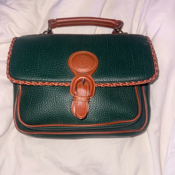 Alba Forest Green Satchel with Tan Accents - Picture 4 of 7